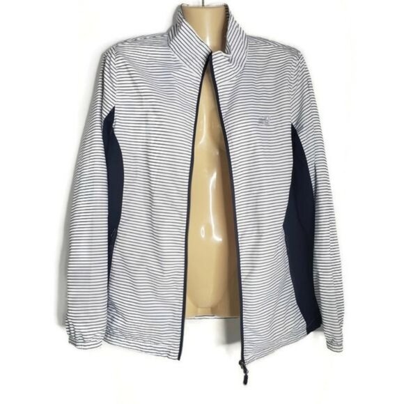 New Balance Womens Striped Zip-Up Jacket M Lightweight Windbreaker - Picture 5 of 5